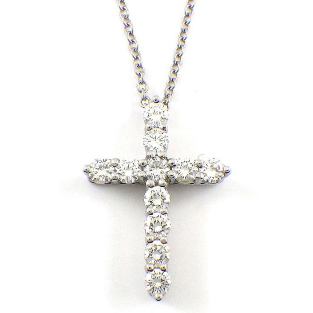 Tiffany Cross Small Diamond Necklace Platinum